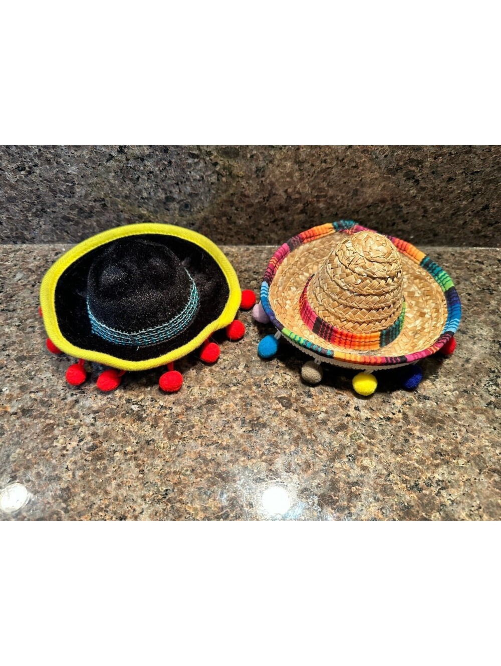 2 Mini Sombrero Hats Cinco De Mayo Pet Dog Doll Costume Party Prop